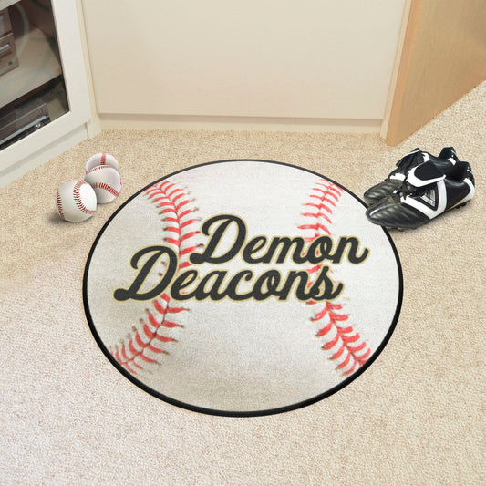 Wake Forest Demon Deacons Baseball Rug, Script Wordmark - 27in. Diameter