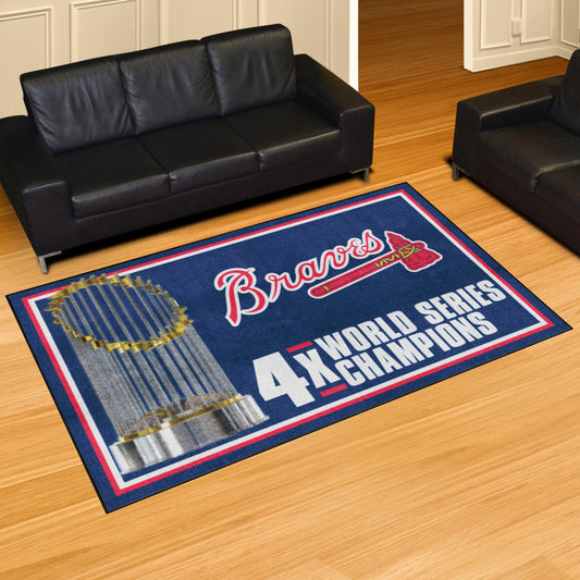 Atlanta Braves Dynasty 5ft. x 8 ft. Plush Area Rug