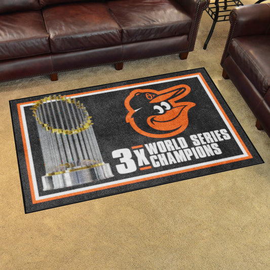 Baltimore Orioles Dynasty 4ft. x 6ft. Plush Area Rug - Baltimore Orioles