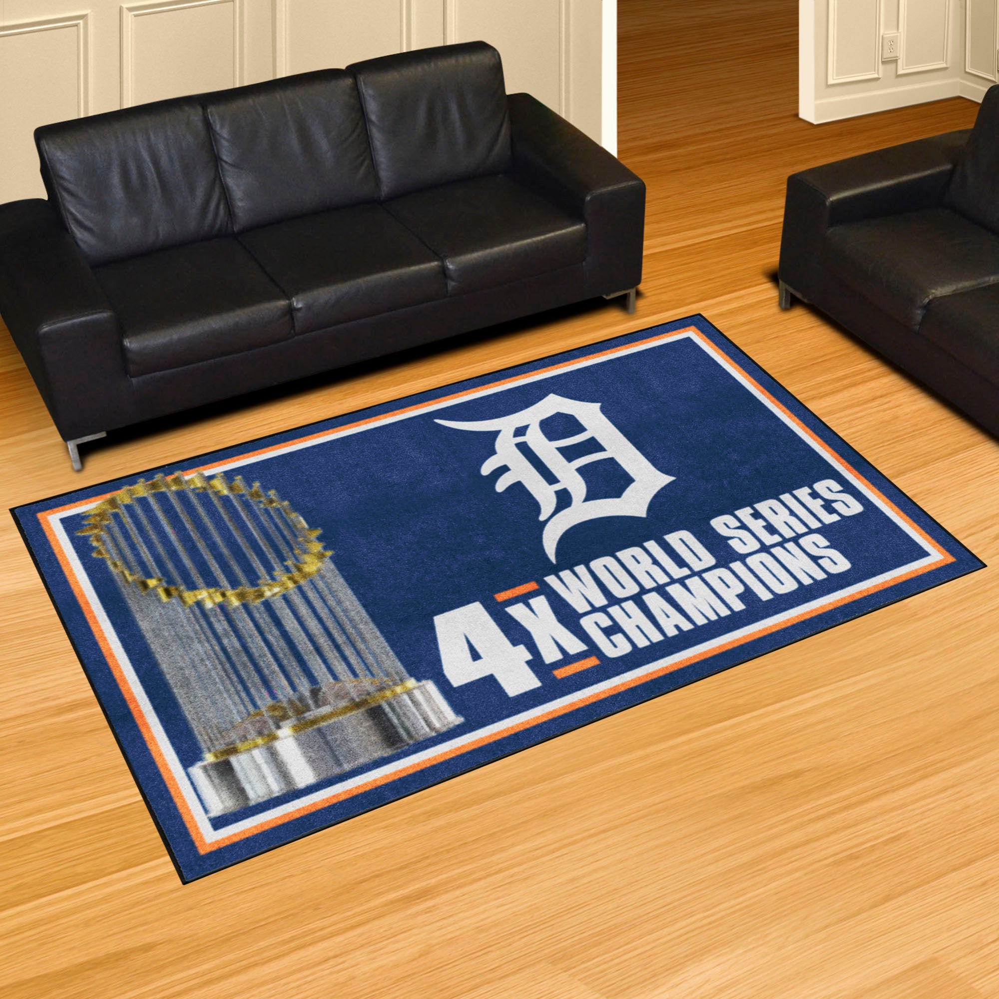 Detroit Tigers Dynasty 5ft. x 8 ft. Plush Area Rug