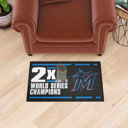 Miami Marlins Starter Mat Accent Rug - 19in. x 30in.