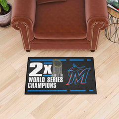 Miami Marlins Starter Mat Accent Rug - 19in. x 30in.