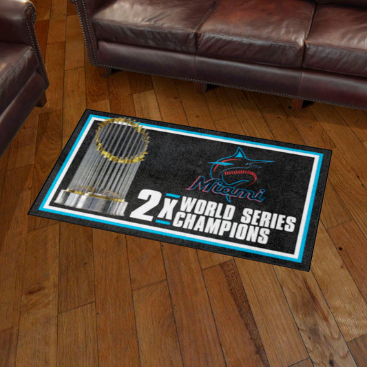 Miami Marlins 3ft. x 5ft. Plush Area Rug - Miami Marlins