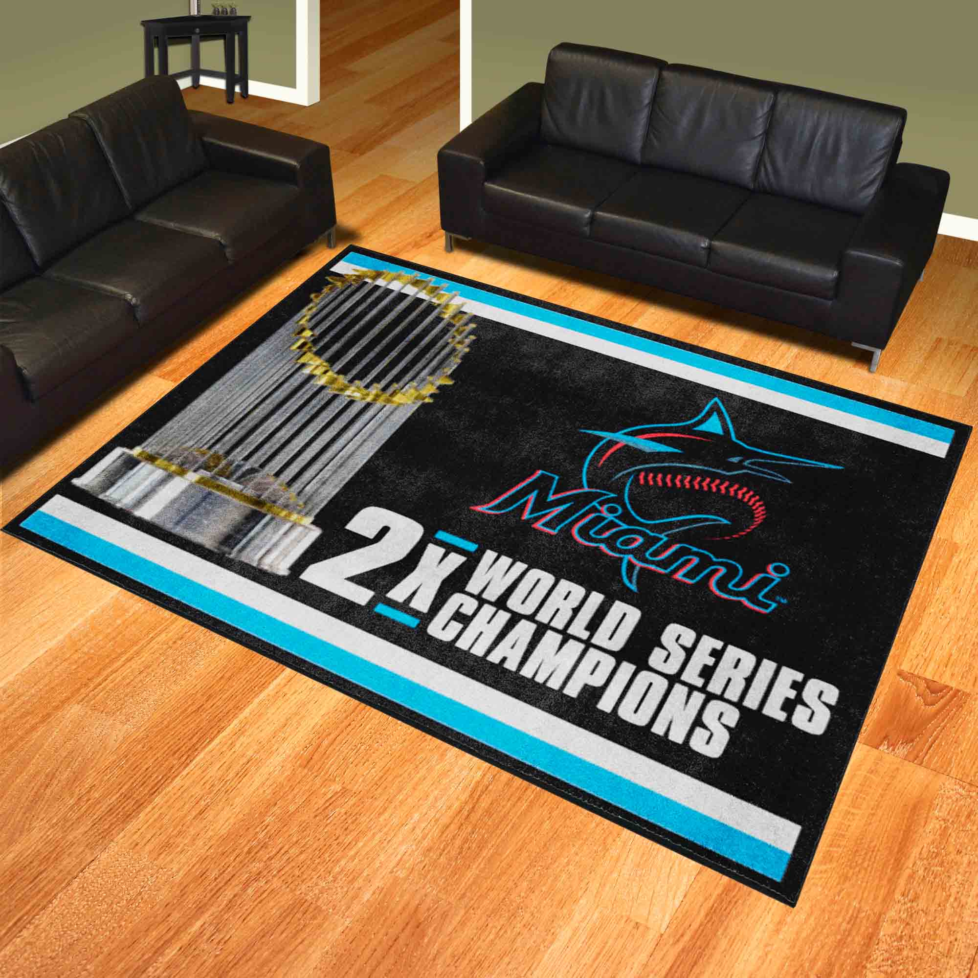 Miami Marlins 8ft. x 10 ft. Plush Area Rug - Miami Marlins