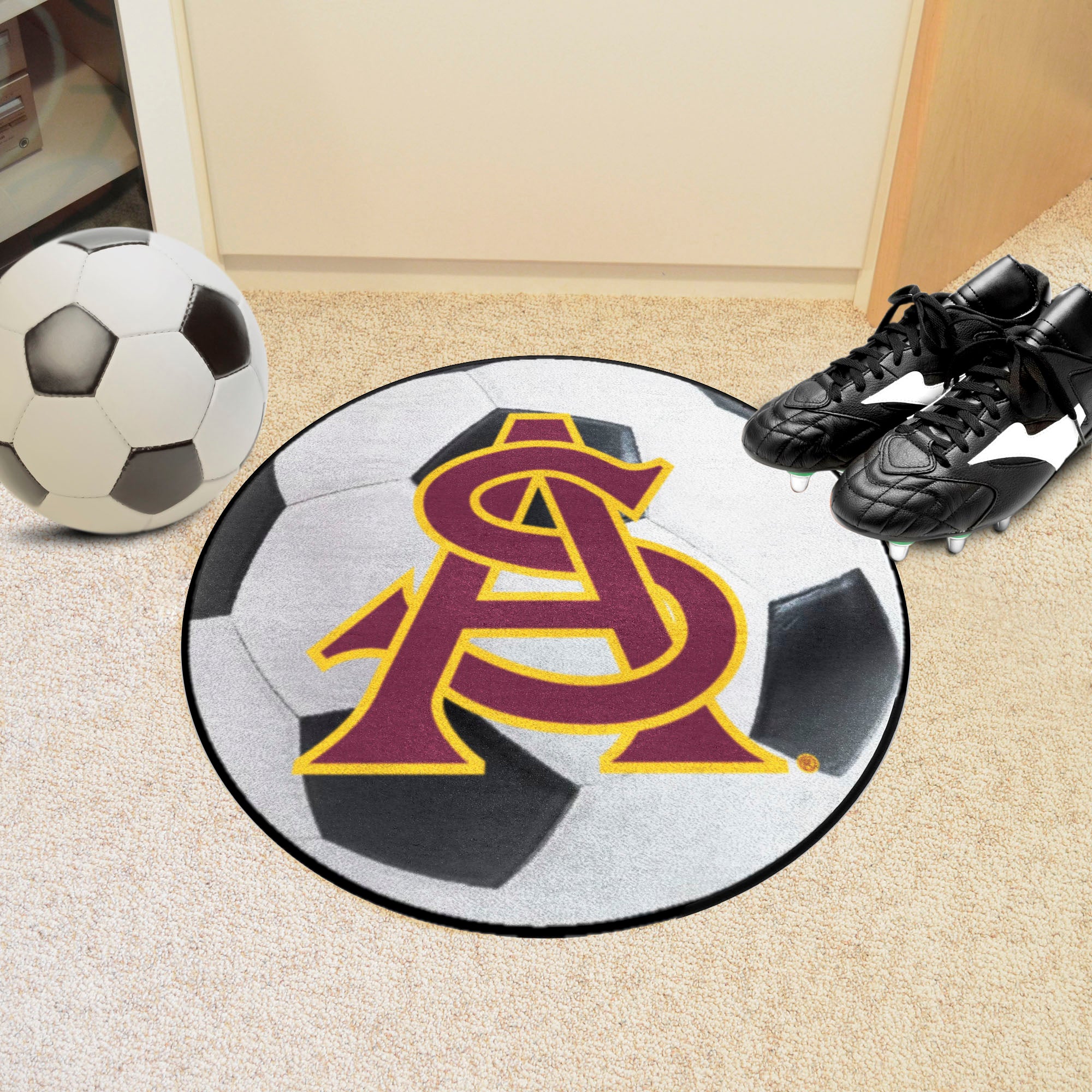 Arizona State Sun Devils Soccer Ball Rug - 27in. Diameter