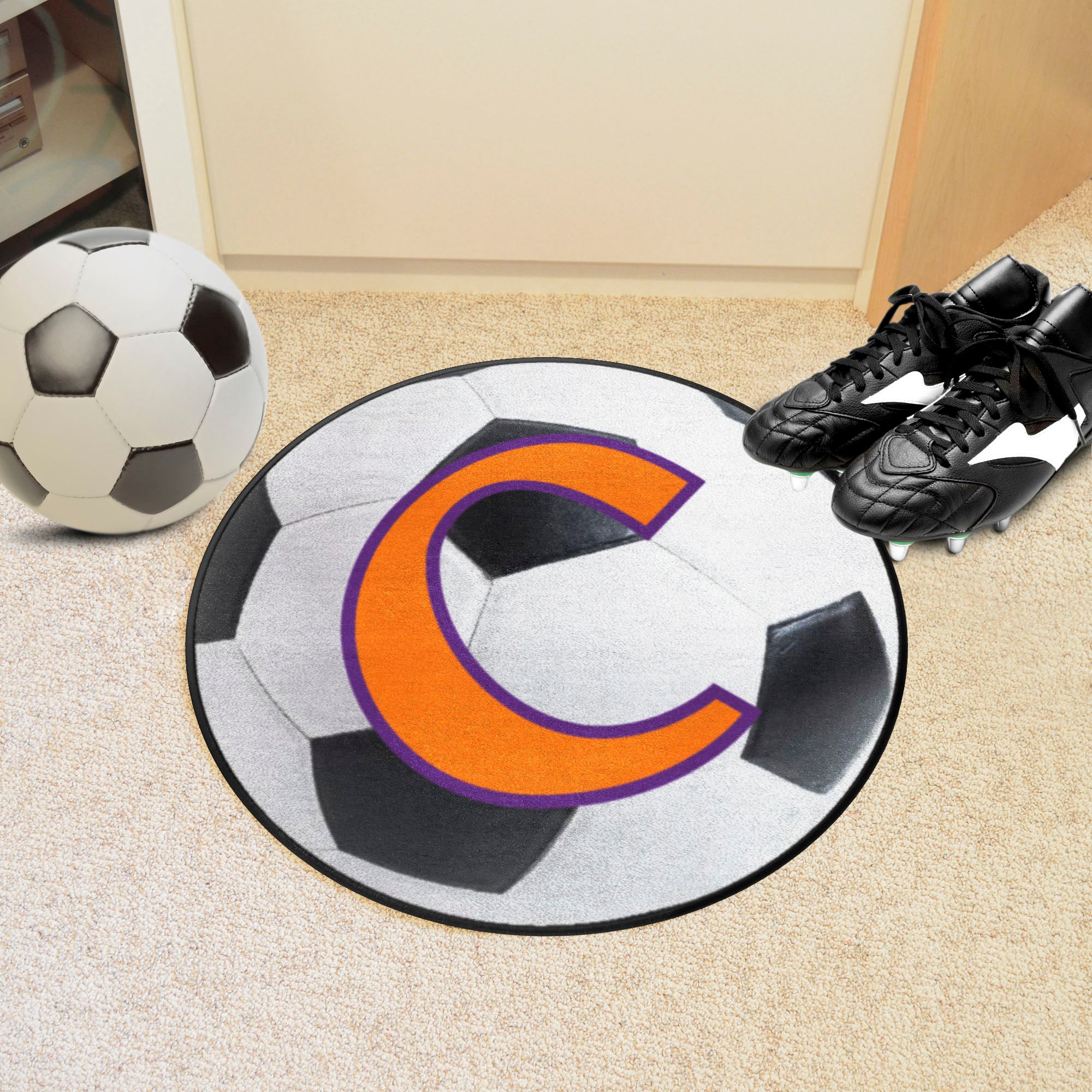 Clemson Tigers Soccer Ball Rug - 27in. Diameter