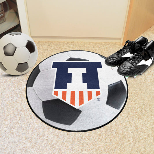 Illinois Illini Soccer Ball Rug - 27in. Diameter