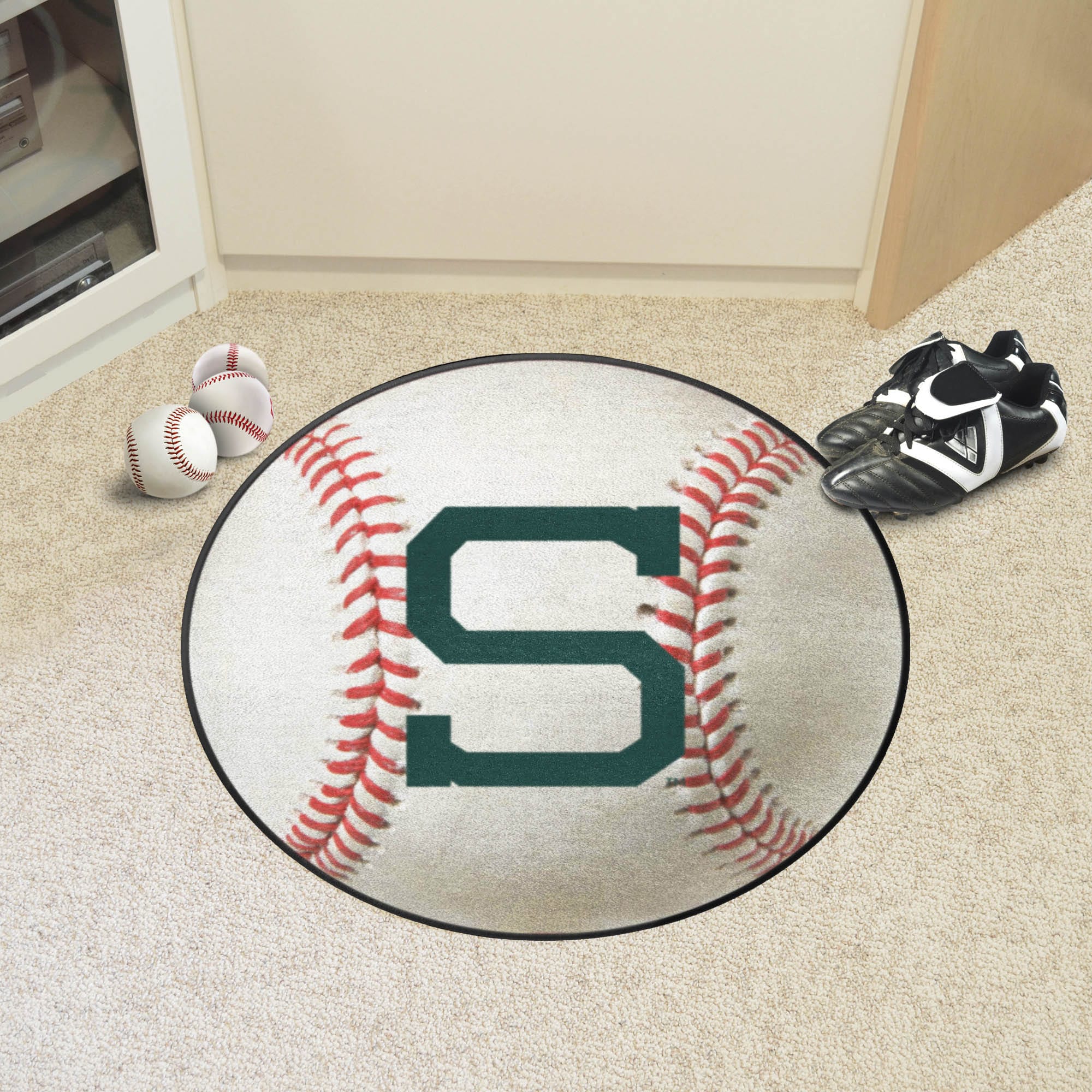 Michigan State Spartans Baseball Rug - 27in. Diameter