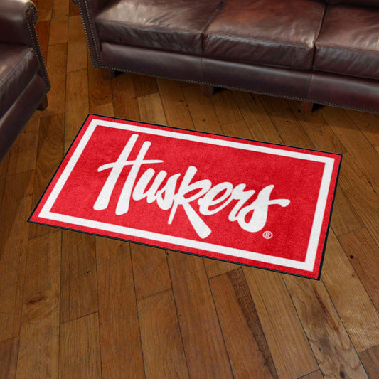 Nebraska Cornhuskers 3ft. x 5ft. Plush Area Rug - Nebraska