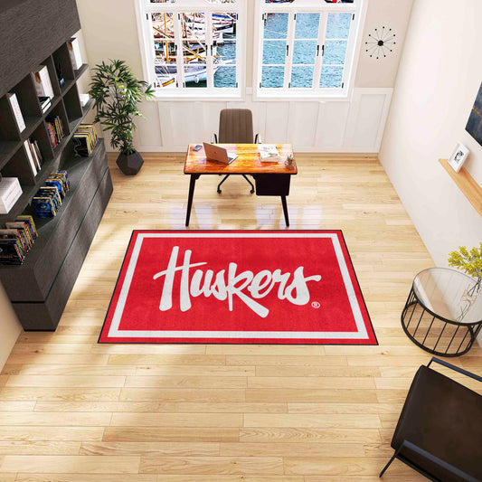 Nebraska Cornhuskers 5ft. x 8 ft. Plush Area Rug - Nebraska