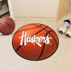 Nebraska Cornhuskers Basketball Rug - 27in. Diameter - Nebraska