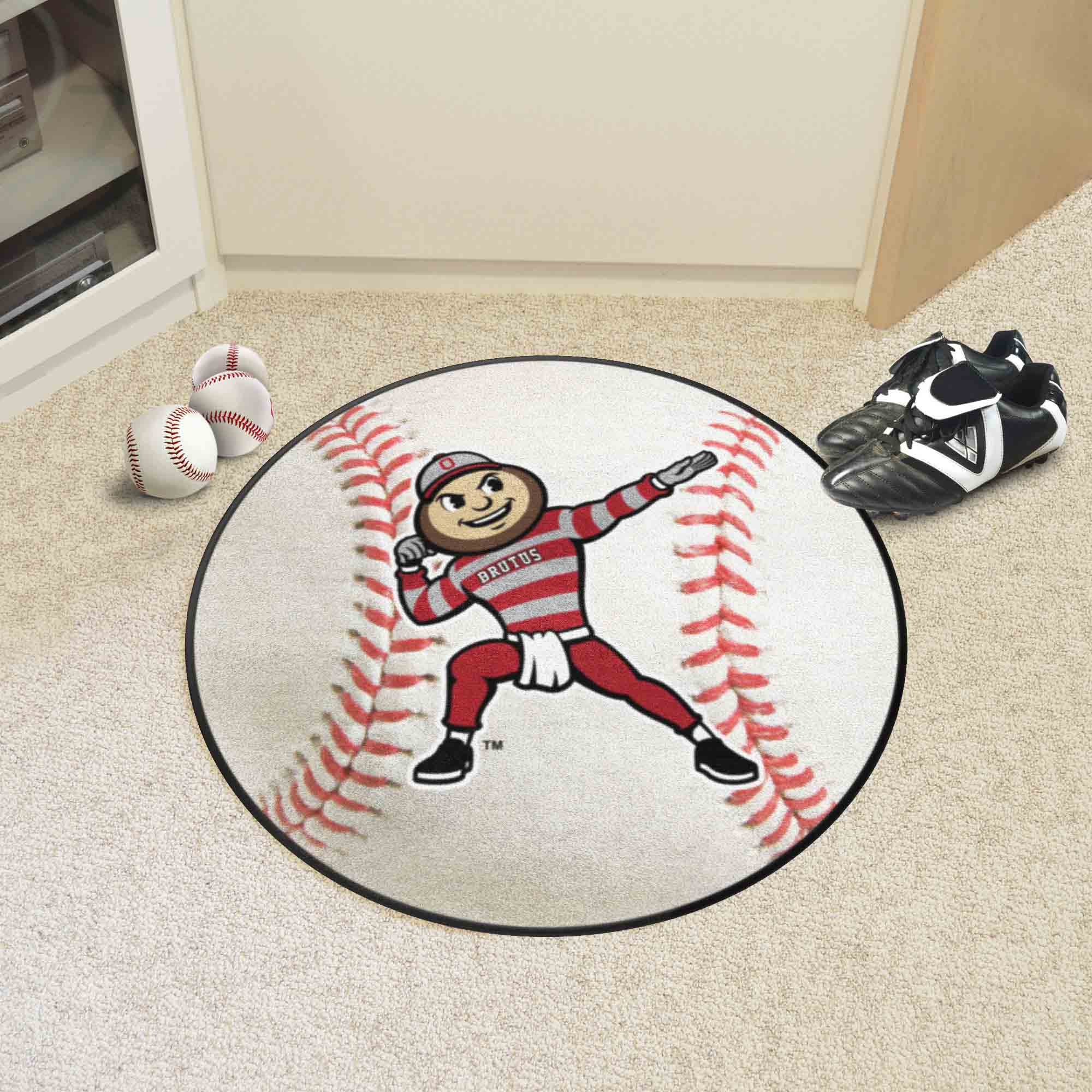 Ohio State Buckeyes Baseball Rug - 27in. Diameter