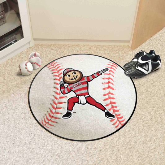 Ohio State Buckeyes Baseball Rug - 27in. Diameter