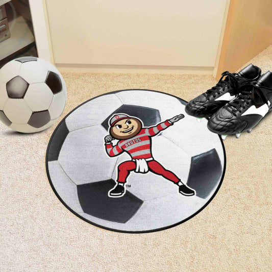 Ohio State Buckeyes Soccer Ball Rug - 27in. Diameter