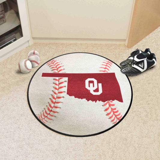 Oklahoma Sooners Baseball Rug - 27in. Diameter