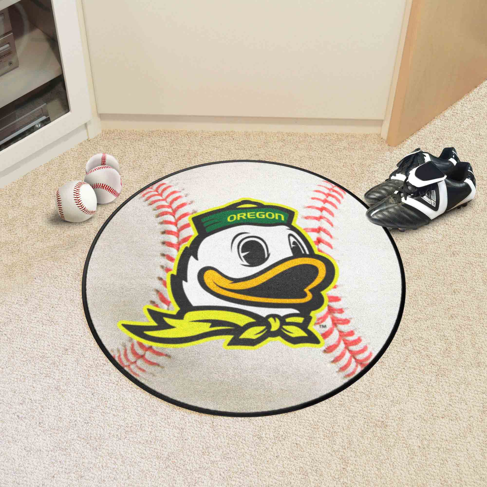 Oregon Ducks Baseball Rug - 27in. Diameter