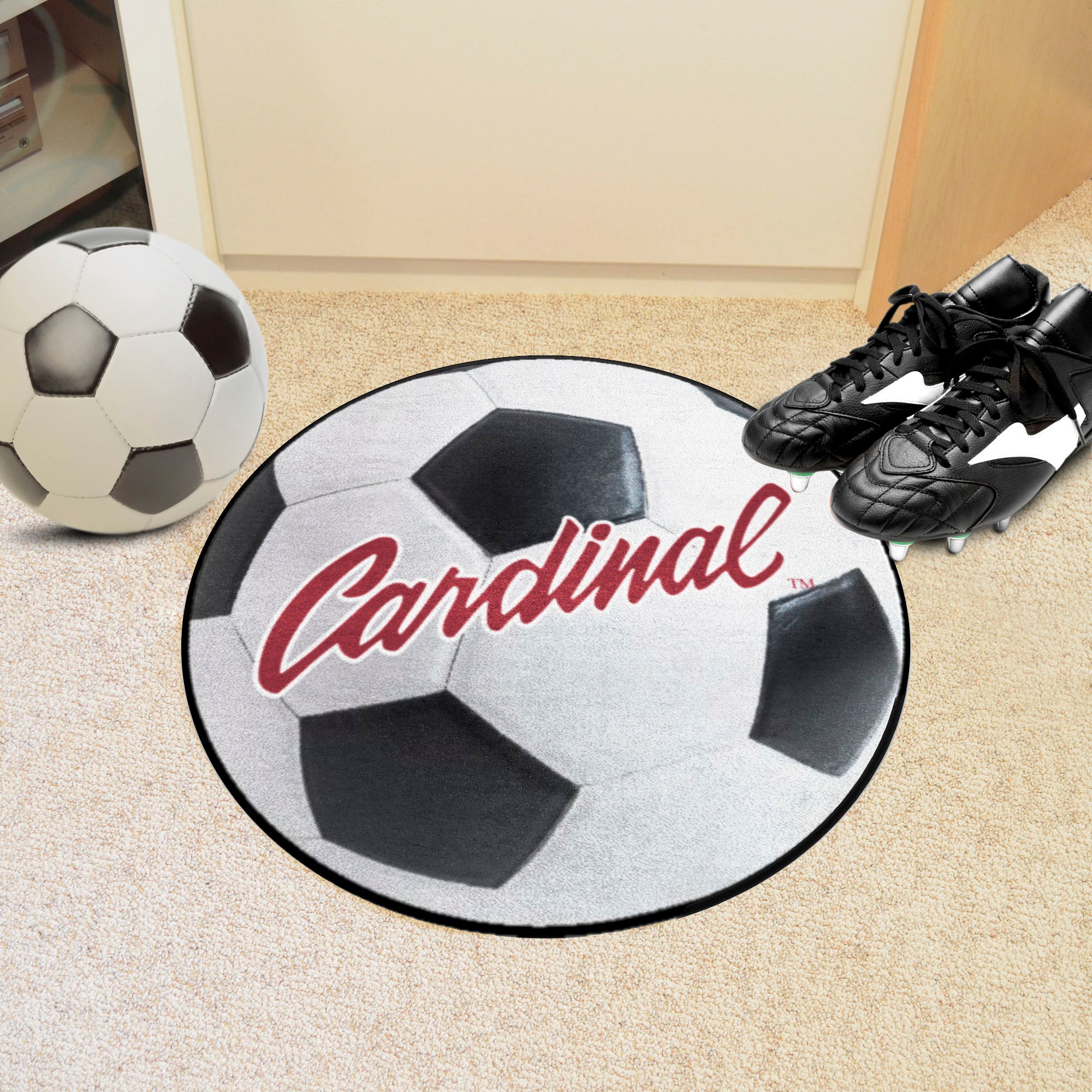 Stanford Cardinal Soccer Ball Rug - 27in. Diameter