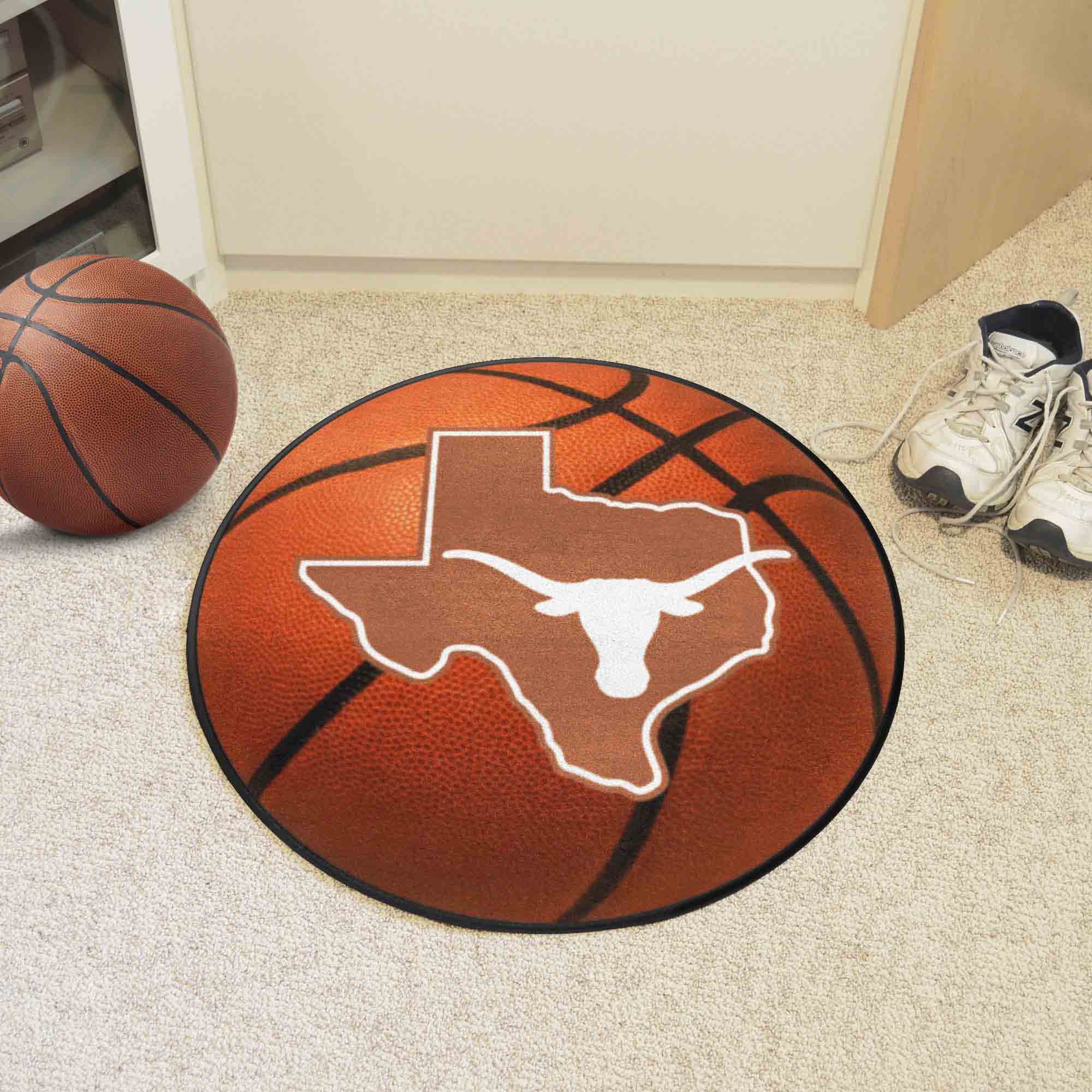 Texas Longhorns Basketball Rug - 27in. Diameter