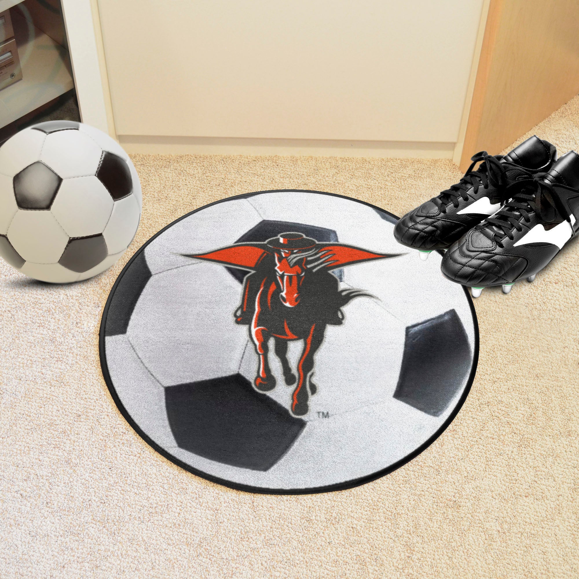 Texas Tech Red Raiders Soccer Ball Rug - 27in. Diameter