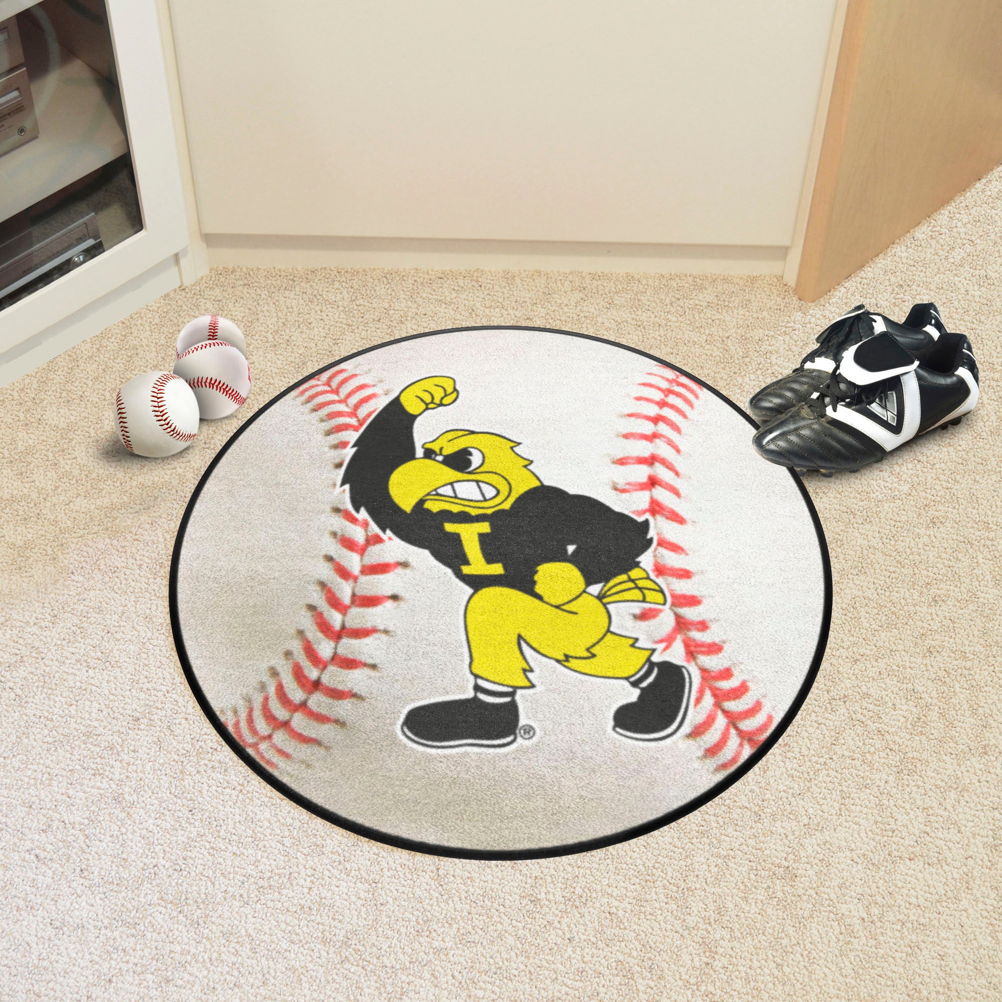 Iowa Hawkeyes Baseball Rug - 27in. Diameter