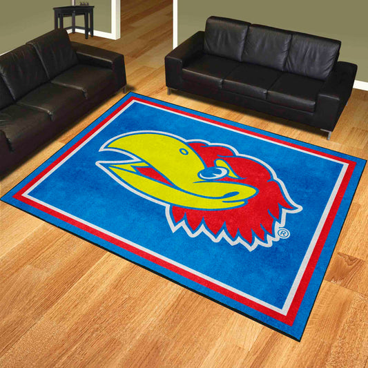 Kansas Jayhawks 8ft. x 10 ft. Plush Area Rug