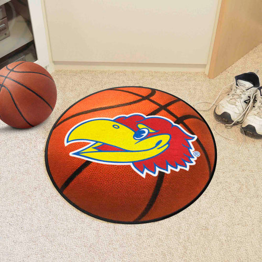 Kansas Jayhawks Basketball Rug - 27in. Diameter