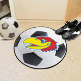 Kansas Jayhawks Soccer Ball Rug - 27in. Diameter