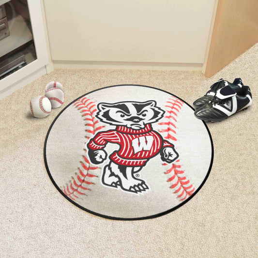 Wisconsin Badgers Baseball Rug - 27in. Diameter