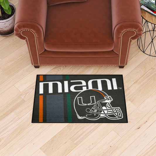 Miami Hurricanes Starter Mat Accent Rug - 19in. x 30in., Uniform Design