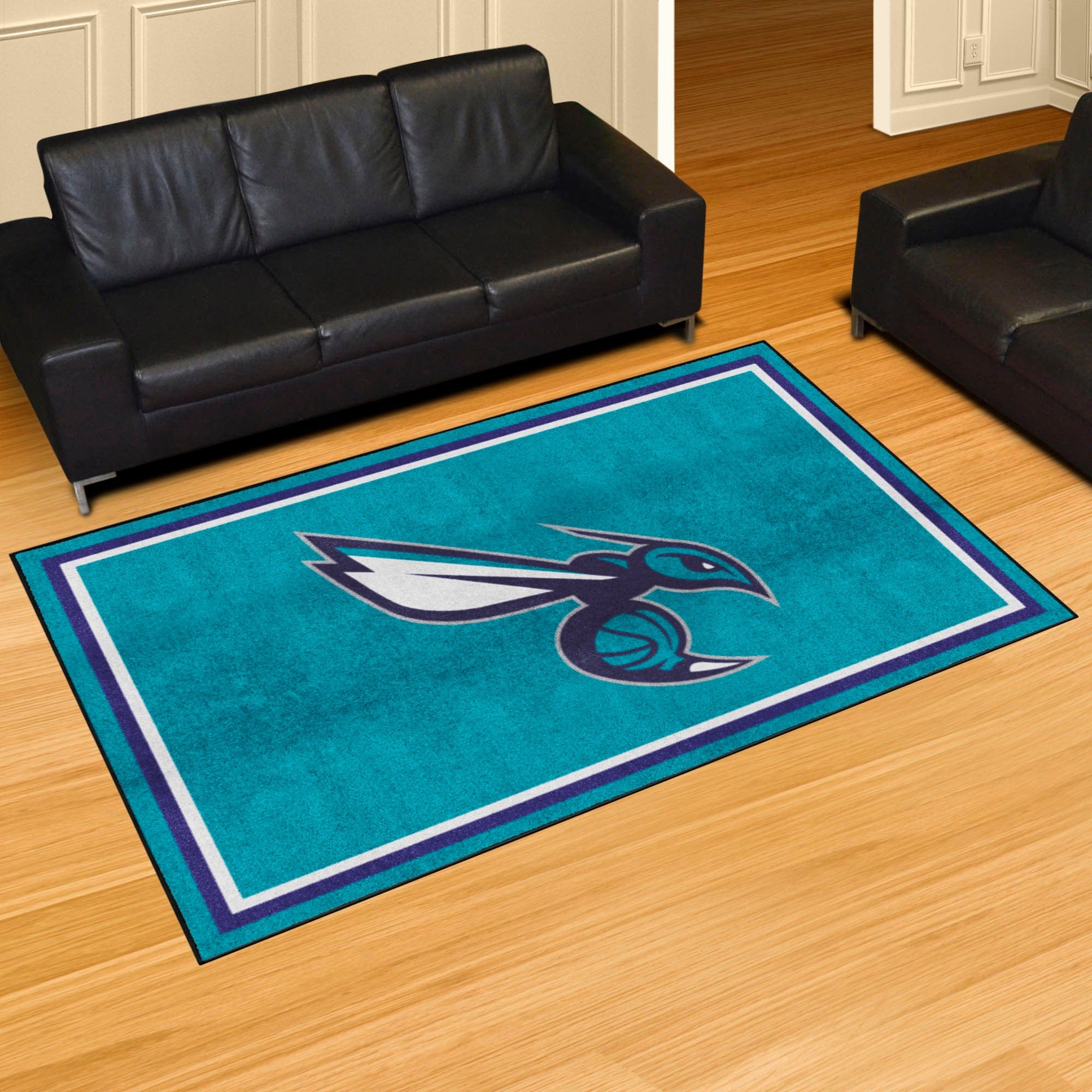 Charlotte Hornets 5ft. x 8 ft. Plush Area Rug - Charlotte Hornets