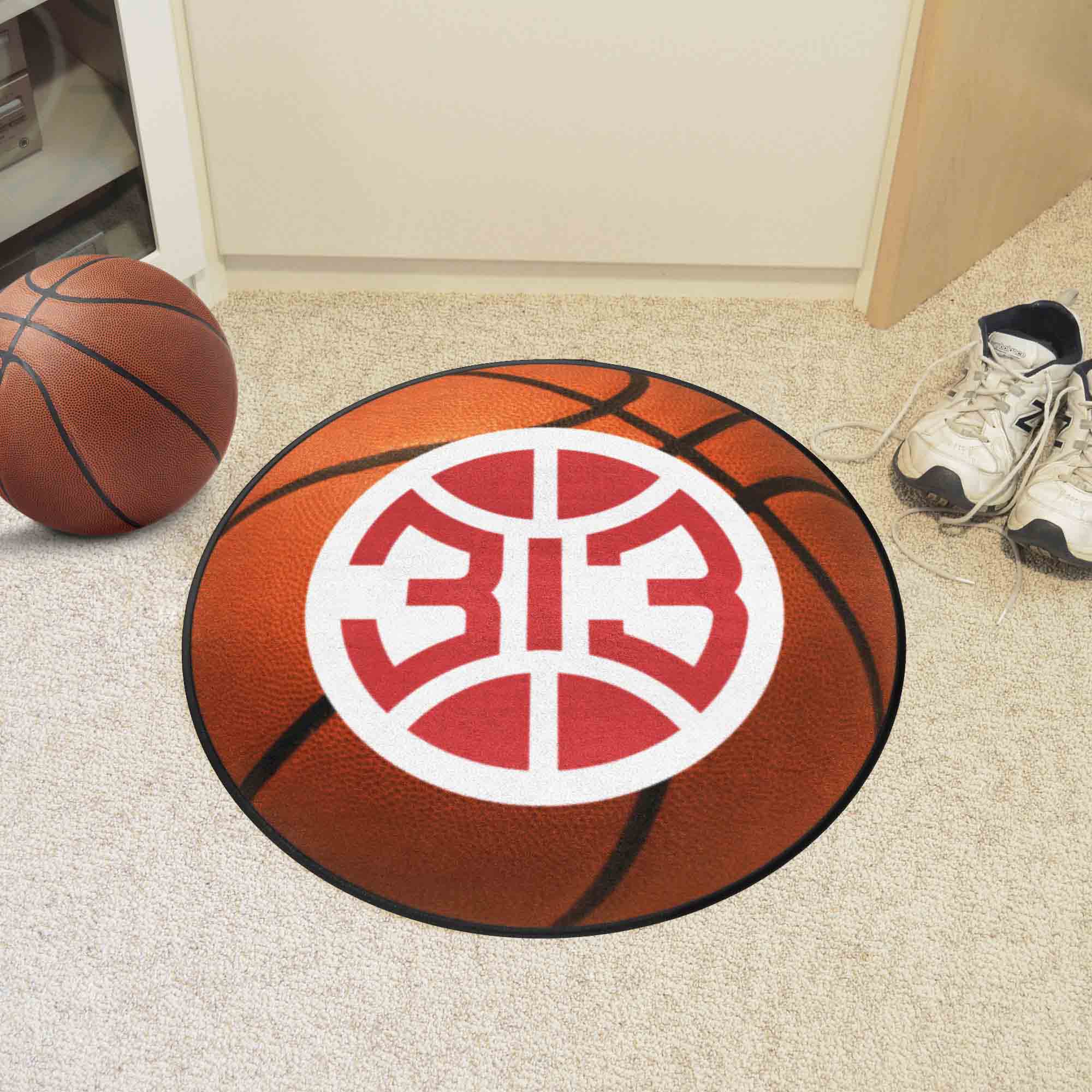 Detroit Pistons Basketball Rug - 27in. Diameter