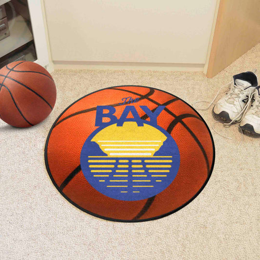 Golden State Warriors Basketball Rug - 27in. Diameter