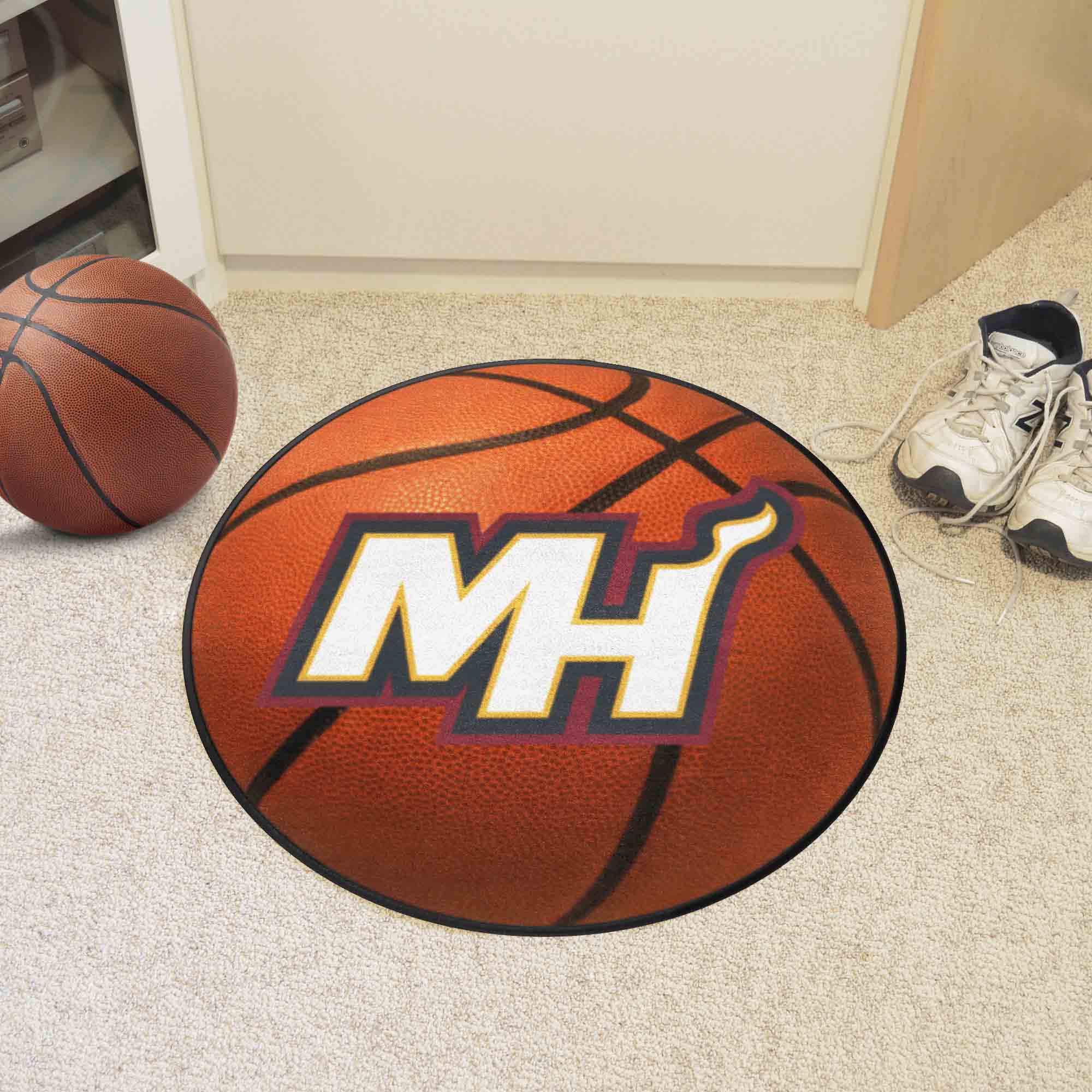 Miami Heat Basketball Rug - 27in. Diameter