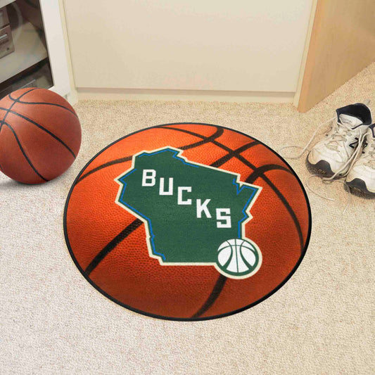 Milwaukee Bucks Basketball Rug - 27in. Diameter