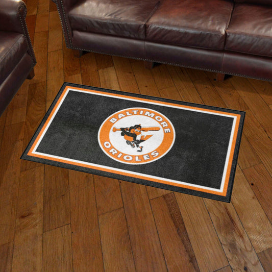 Baltimore Orioles 3ft. x 5ft. Plush Area Rug - Retro Collection - Baltimore Orioles