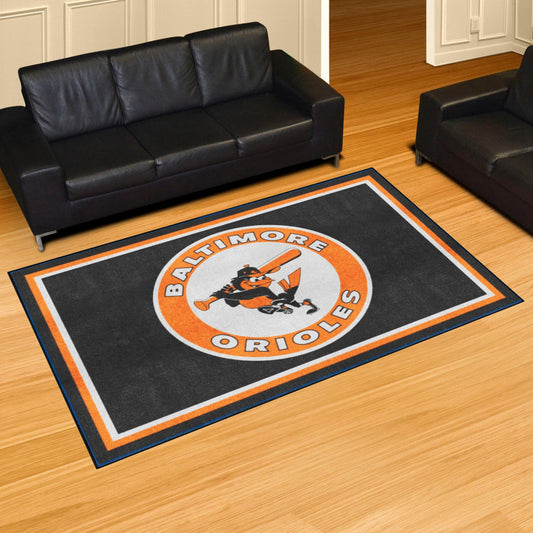 Baltimore Orioles 5ft. x 8 ft. Plush Area Rug - Retro Collection