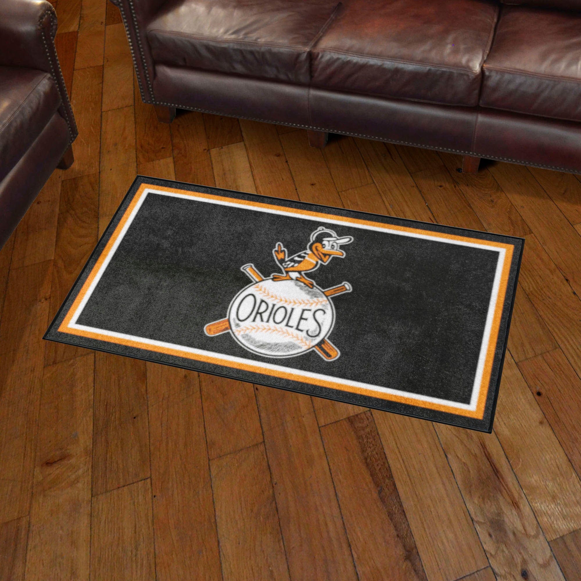 Baltimore Orioles 3ft. x 5ft. Plush Area Rug - Retro Collection - Baltimore Orioles