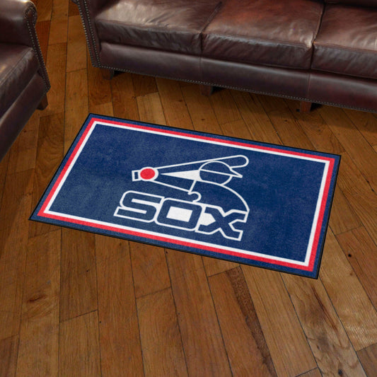 Chicago White Sox 3ft. x 5ft. Plush Area Rug - Retro Collection - Chicago White Sox