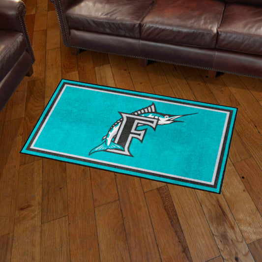 Florida Marlins 3ft. x 5ft. Plush Area Rug - Retro Collection