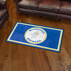 Milwaukee Brewers 3ft. x 5ft. Plush Area Rug - Retro Collection - Milwaukee Brewers