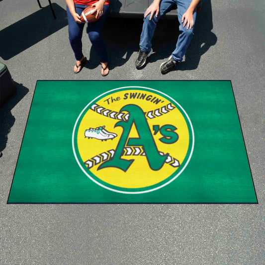 Oakland Athletics Ulti-Mat Rug - 5ft. x 8ft. - Retro Collection - Oakland Athletics