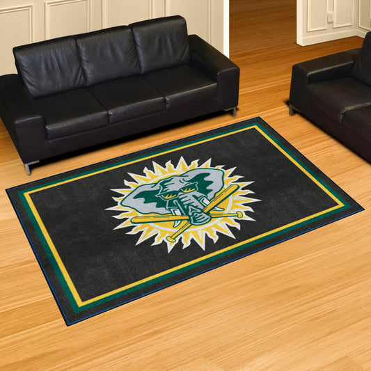 Oakland Athletics 5ft. x 8 ft. Plush Area Rug - Retro Collection - Oakland Athletics