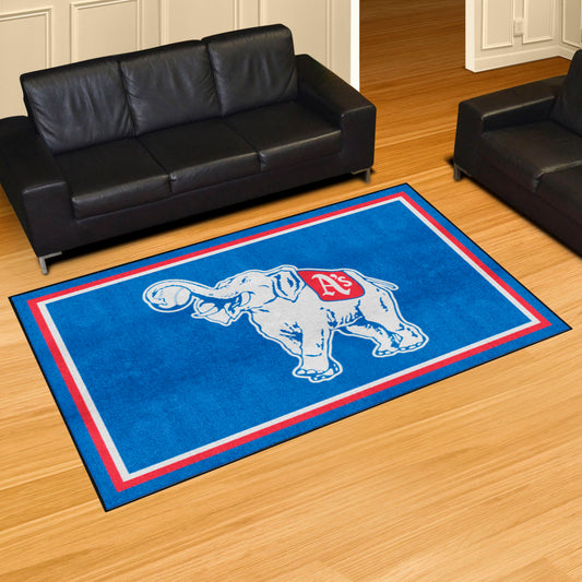 Oakland Athletics 5ft. x 8 ft. Plush Area Rug - Retro Collection - Oakland Athletics