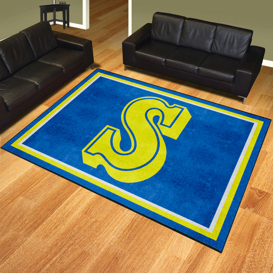 Alfombra de felpa de 2,4 x 3 m de los Seattle Mariners - Colección Retro