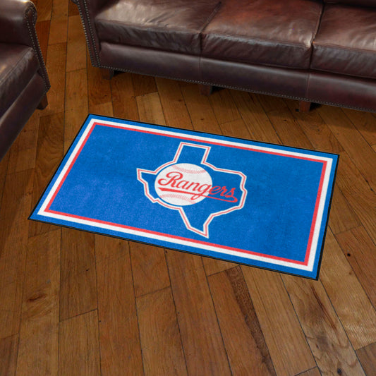 Texas Rangers 3ft. x 5ft. Plush Area Rug - Retro Collection