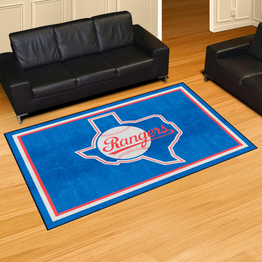 Texas Rangers 5ft. x 8 ft. Plush Area Rug - Retro Collection