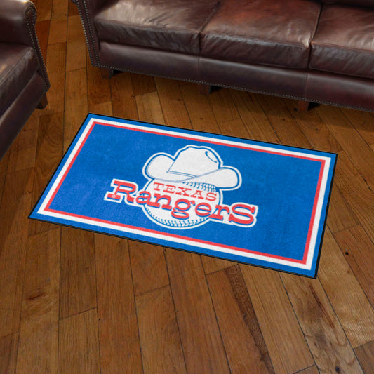 Texas Rangers 3ft. x 5ft. Plush Area Rug - Retro Collection