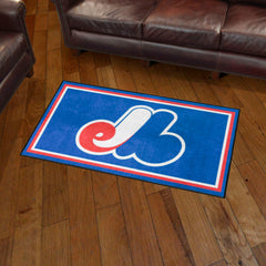 Alfombra de felpa de 3 pies x 5 pies de los Expos de Montreal - Colección Retro