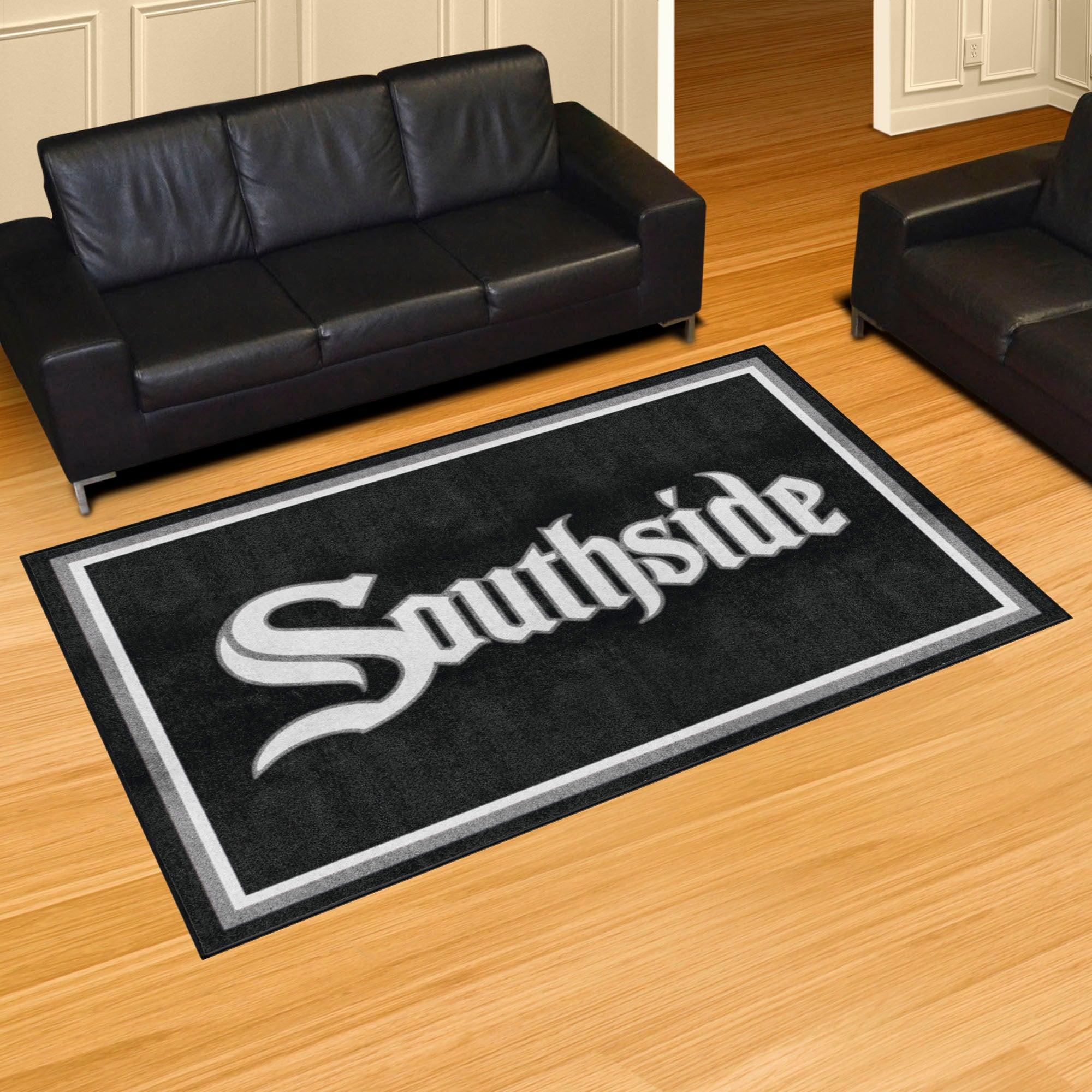 Chicago White Sox 5ft. x 8 ft. Plush Area Rug Southside City Connect