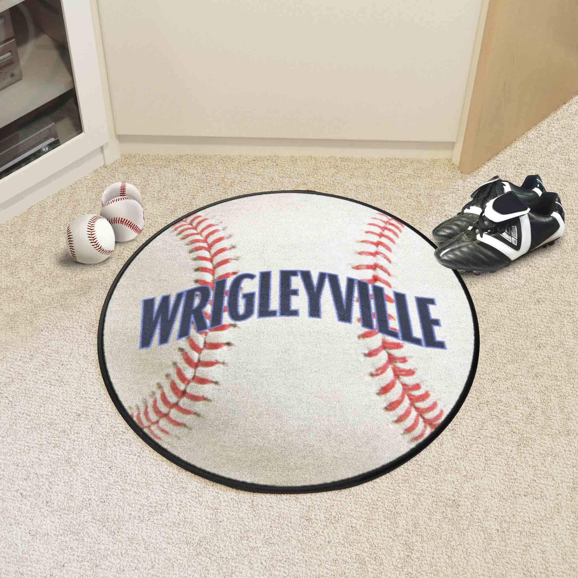 Chicago Cubs Baseball Rug - 27in. Diameter - Chicago Cubs